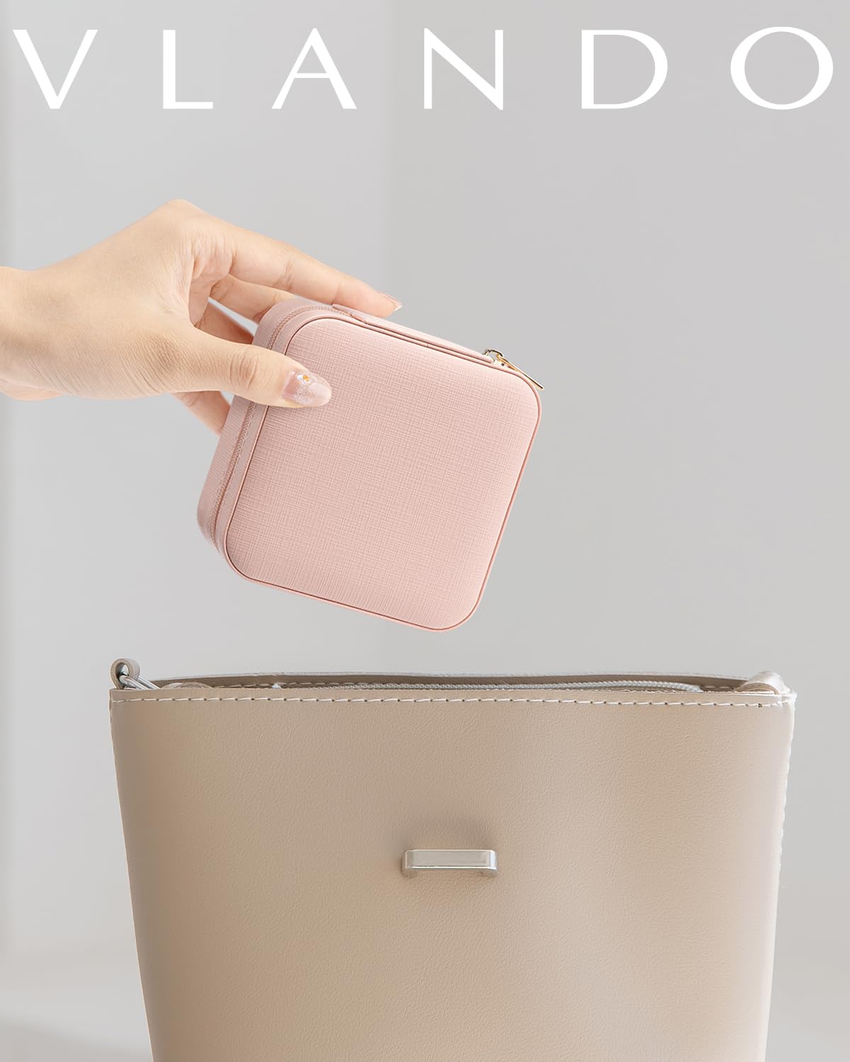 Travel Jewelry Case - Mothers Day Gifts for Her - Small Jewelry Travel Organizer Box Travel Essentials Gift for Teen Girl Women - Pink