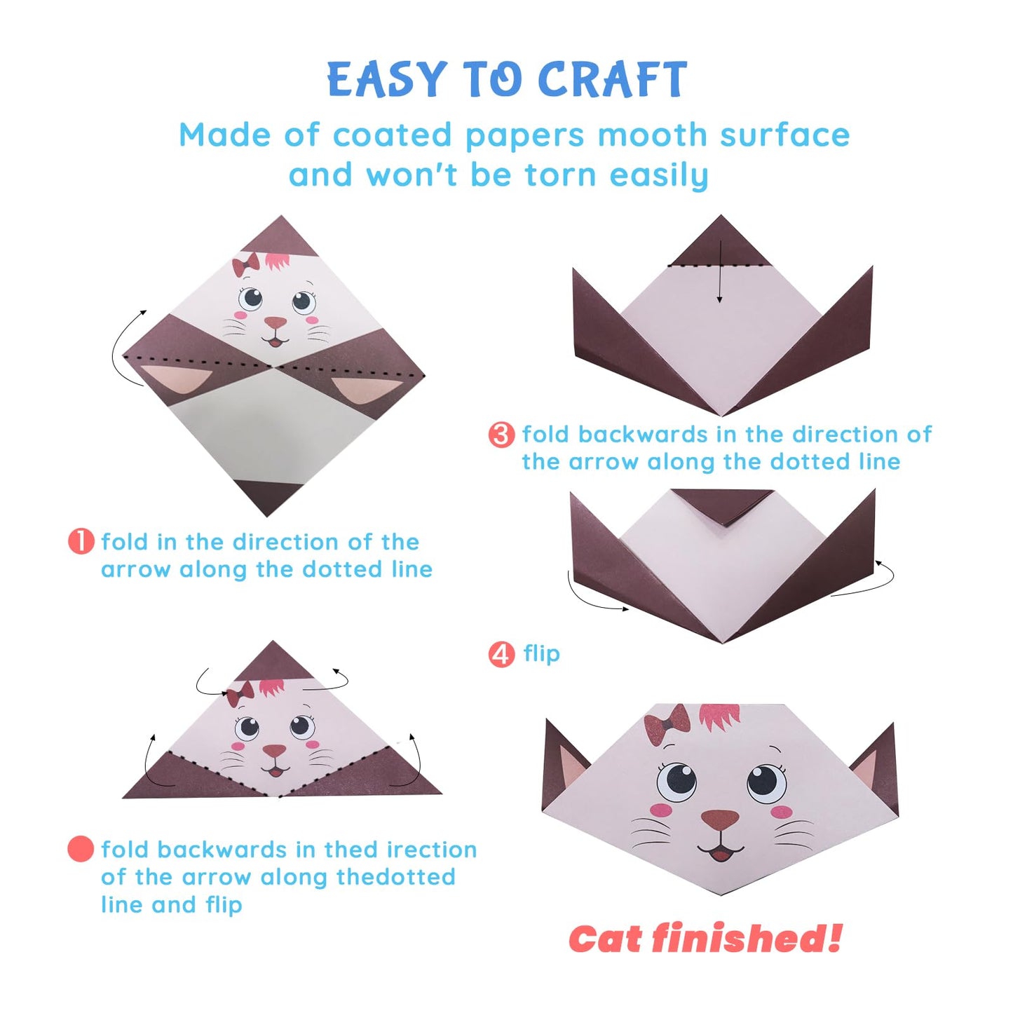 Origami Kit for Kids Ages 5-16, 108 Sheets with 54 Patterns & Instruction Book | Origami Paper Kit for Beginners & Advanced | Arts & Crafts Toys for Girls & Boys Ages 8-12 | Birthday & Christmas Gifts
