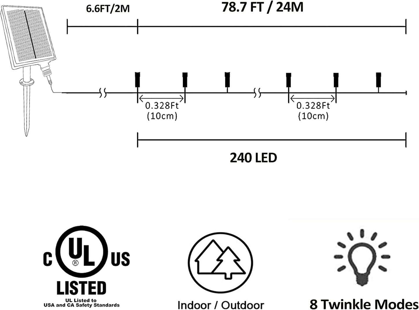 kemooie 2 Pack Each 240 LED 78FT Solar Halloween Lights Outdoor, Waterproof Halloween Decorations Outdoor with 8 Lighting Modes for Bedroom Patio Garden Tree Party Yard (Orange and Purple)