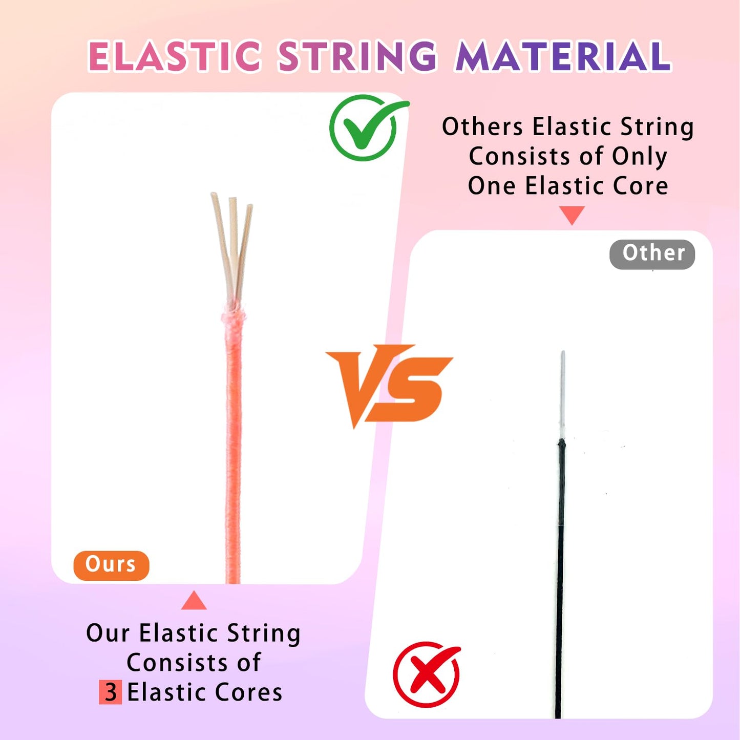HJWNJYY Stretchy Bracelet String,1 mm 165 Feet Sturdy Durable Elastic String Cord for Jewelry Making, Necklaces, Beading and Crafts (Rainbow)