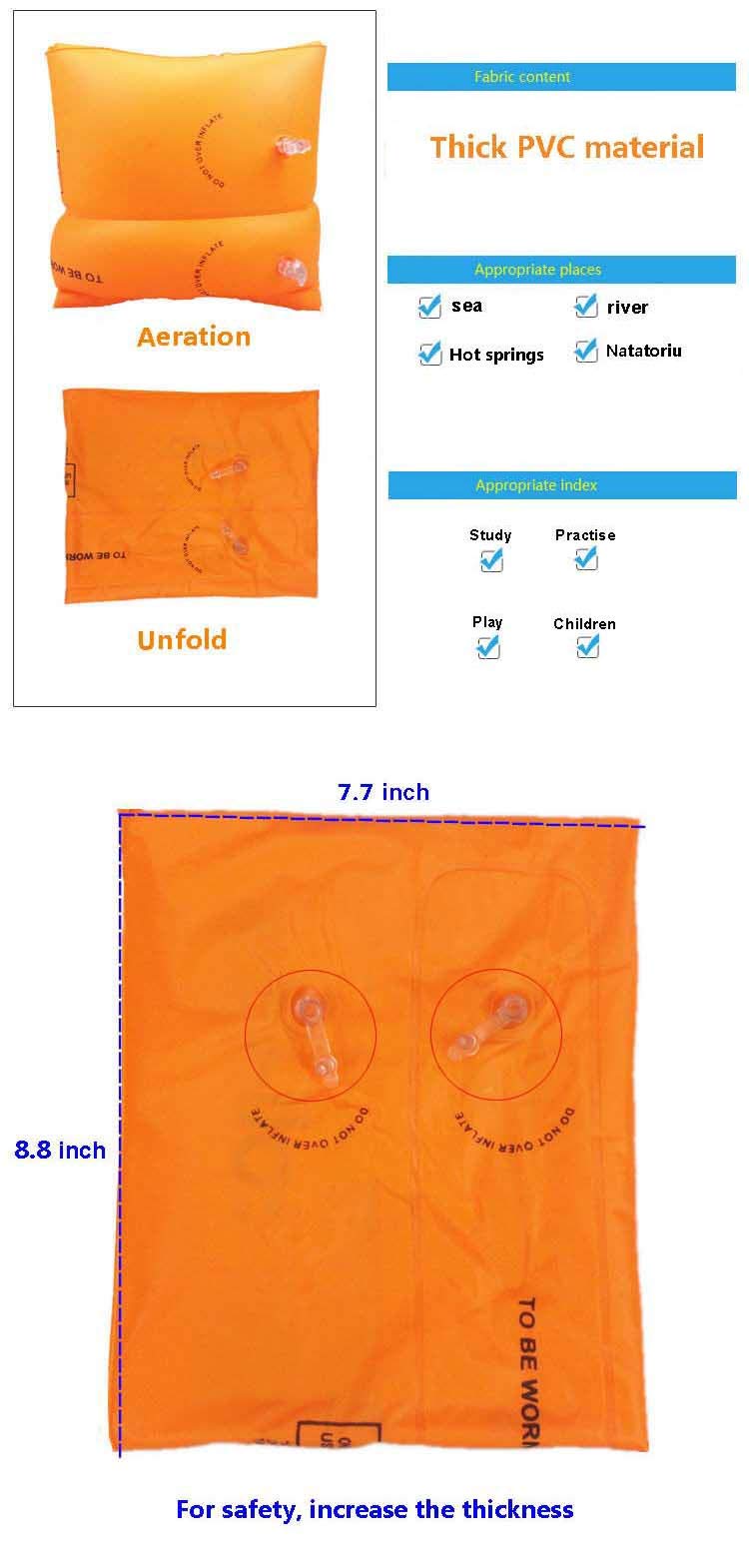 Topsung Inflatable Arm Bands Swim Floatation Water Wings Swimming Arm Ring Floatie for Kids and Adults