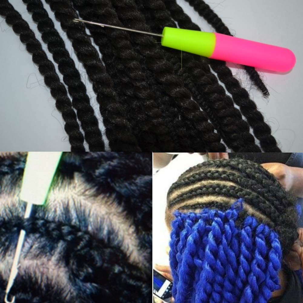 5 Pieces Different Size Latch Hook Set, Latch Hook Crochet Needle, Crochet Hook with Latch, Dreadlocks Crochet Hook Set, Latch Hook Crochet Needle, Bent Latch Hook for Carpet Making