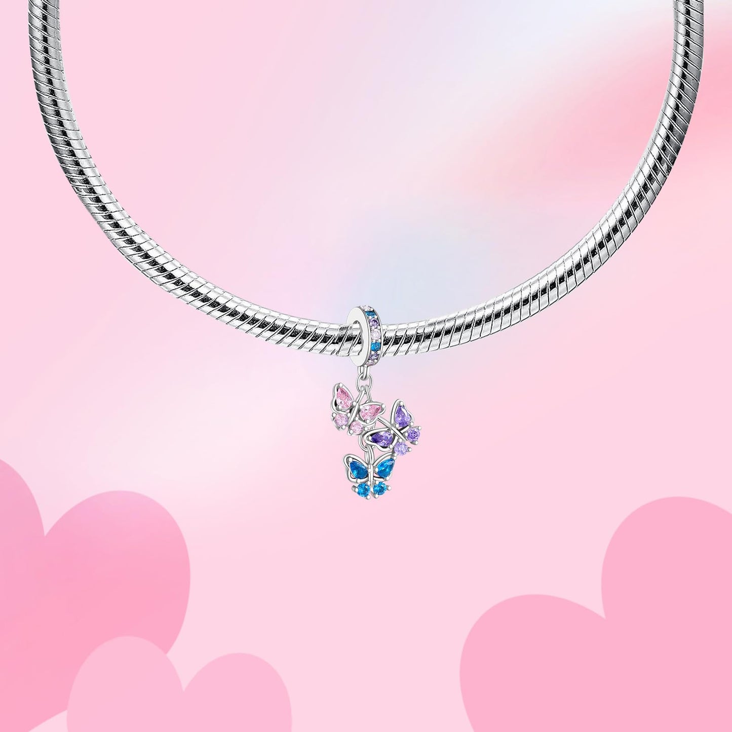 Alstade Flying Butterfly Charm 925 Sterling Silver Charms fits Bracelets and Necklace Pendant Bead Charms Jewelry Present for Women Family Friends