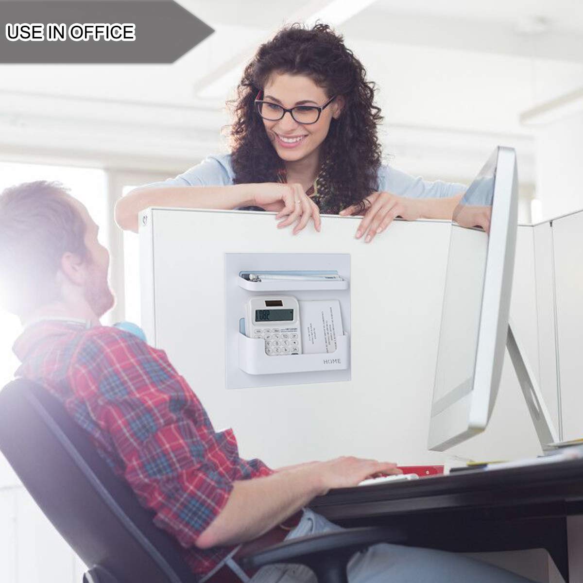 Bedside Shelf - Stick On Wall Mounted Bed Room,Dorm,Office Adhesive Floating Accessories Caddy Organizer/Holder for Phone,Glasses,Remote Control,Keys,Pens - Plastic Material- White