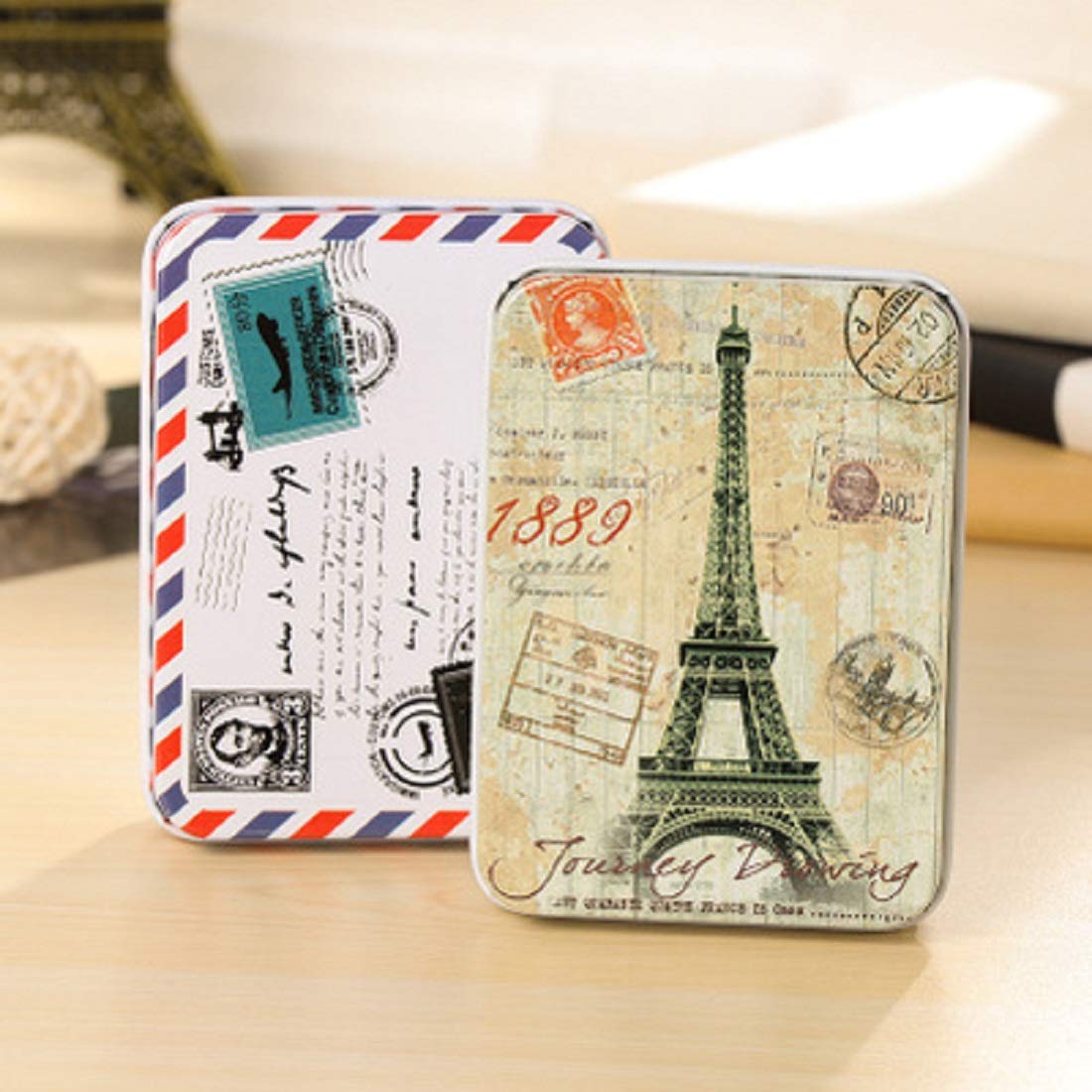 5 Pack Metal Tins Box Containers 3.54 x 2.56 x 1.1 inch, Mini Portable Small Tins with Lids, Rectangular Case Empty Box for Candies, Pills, Earring,Jewelry Craft, Multi-Purpose Home Kitchen Office