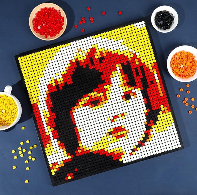 Amalia Personalized Mosaic Portrait Custom Building Kit Pixel Great Wall Art Decoration Customized Your Own Photo Picture-Energetic(L/15.1"x15.1")