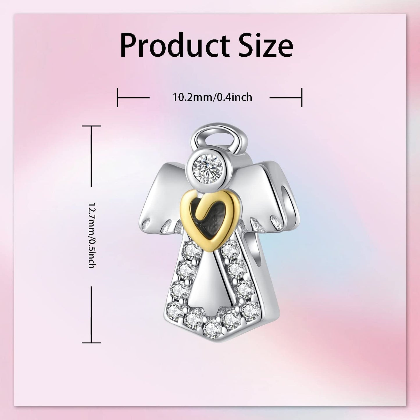 Alstade Guardian Angel Charm 925 Sterling Silver Charms fits Bracelets and Necklace Pendant Bead Charms Jewelry Present for Women Family Friends