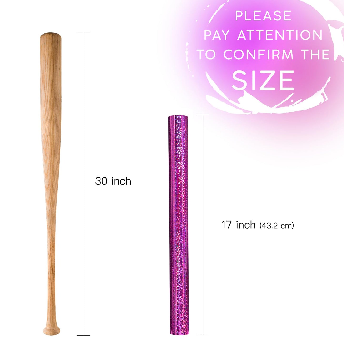 Heart Wrapping Paper Roll - Mini Roll - 17 Inch x 16.5 Feet - Hot Pink Little Heart Metallic Holographic Wrapping Paper for Valentines Day, Birthday, Wedding, Baby Shower, Bridal Shower