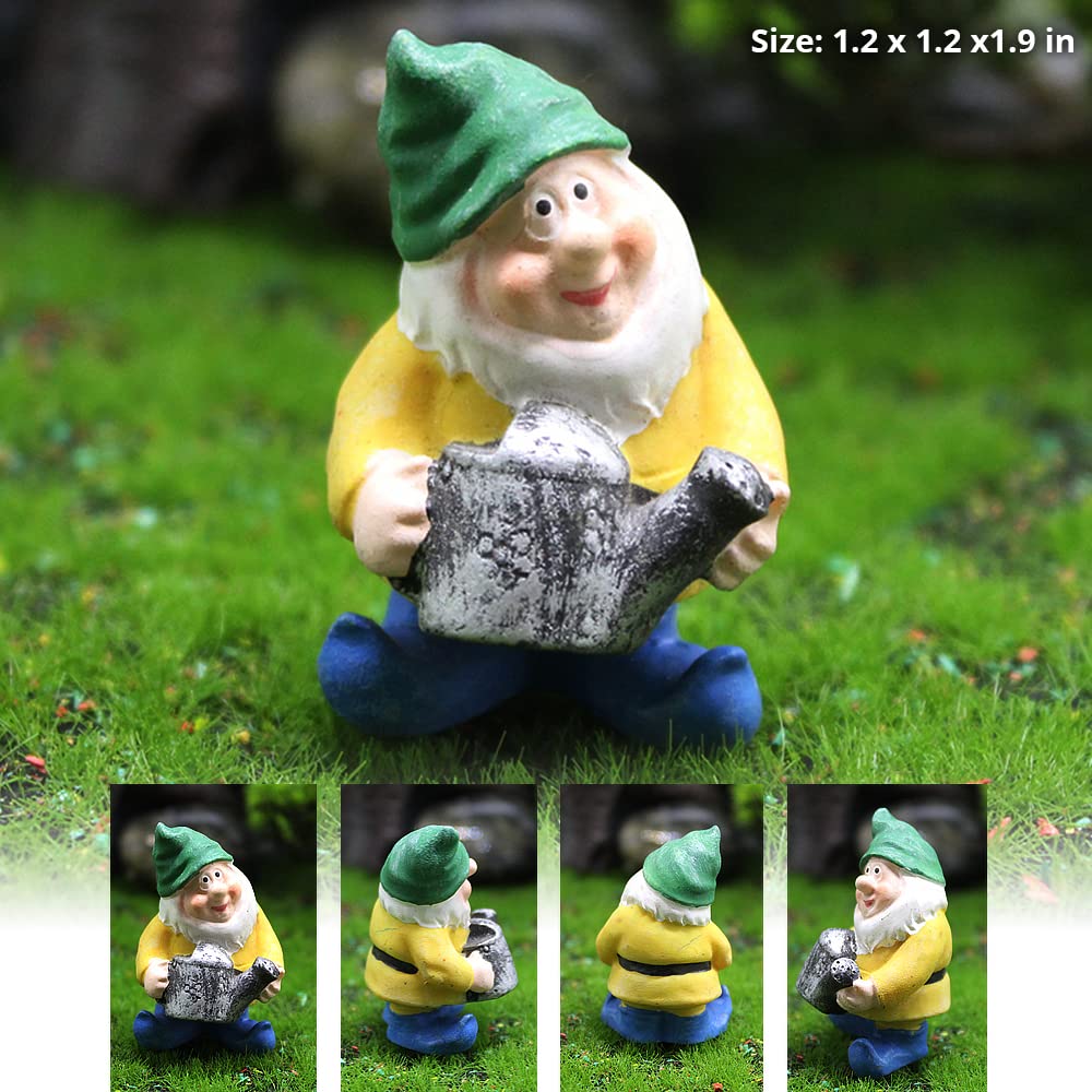 PEATOP Fairy Garden Accessories, Garden Gnome Figurines Set of 7, Miniature Gnome Figurines for Plant Pots Decor, Home Decoration, Fairy Garden
