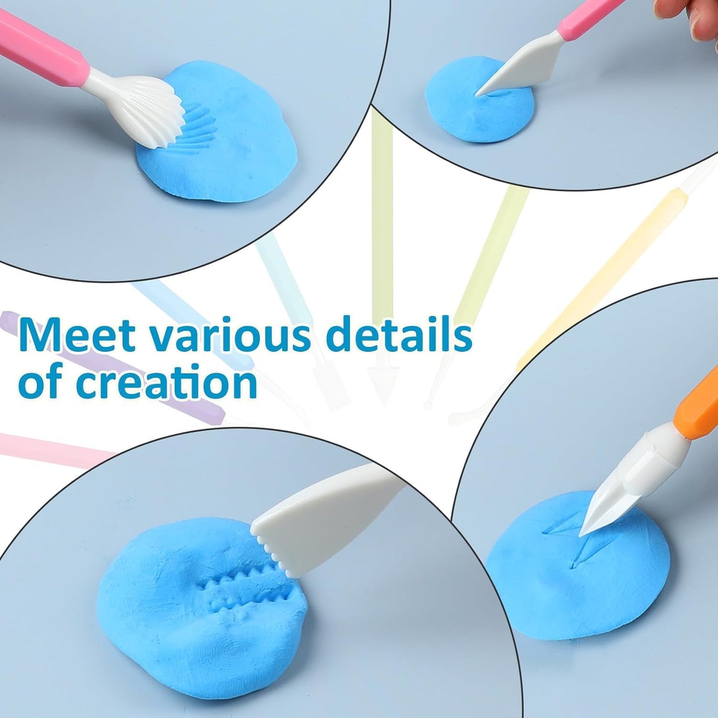 9PCS Clay Sculpting Tools Kit - Easy to Use Double-Ended Polymer & Pottery Carving Set with Comfortable Grip Tools for Clay Sculpey & Modeling Clay Ideal for Kids and Adults