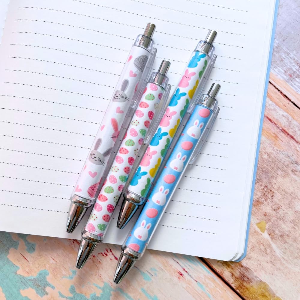 Easter Pen 10PC - Cute Pens for Gift Baskets, Egg Crafts & Bags - Stylus for Stationary & Party Favors for Adults Kids 8-12 - Bulk for School, Office Desk Classroom Decor, and Fun Writing Activities