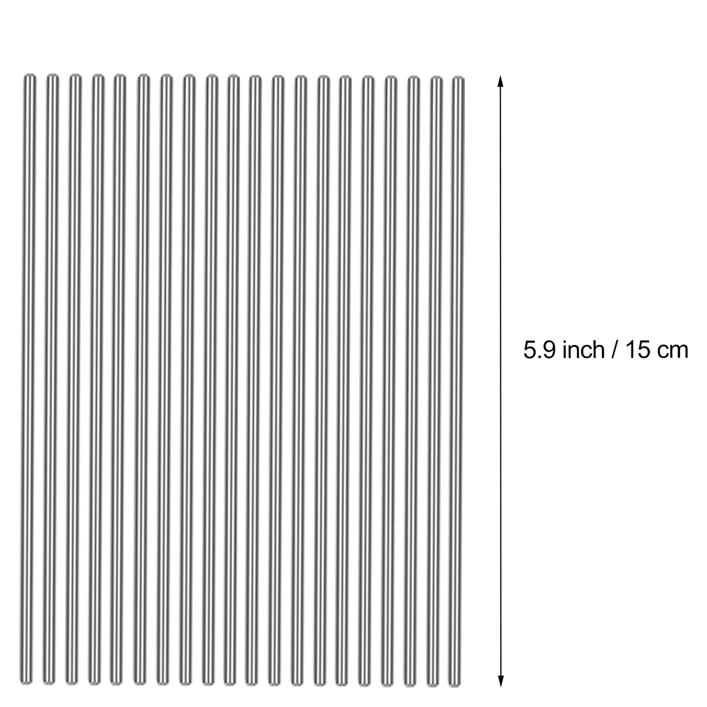 Aeelike Stainless Steel Rod Pins for Blocking Board, Knitting & Crochet Supplies Blocking Pins Kit, 20pcs Metal Pegs Length 5.90" with Yellow Box for Blocking Mats Granny Squares Small Projects