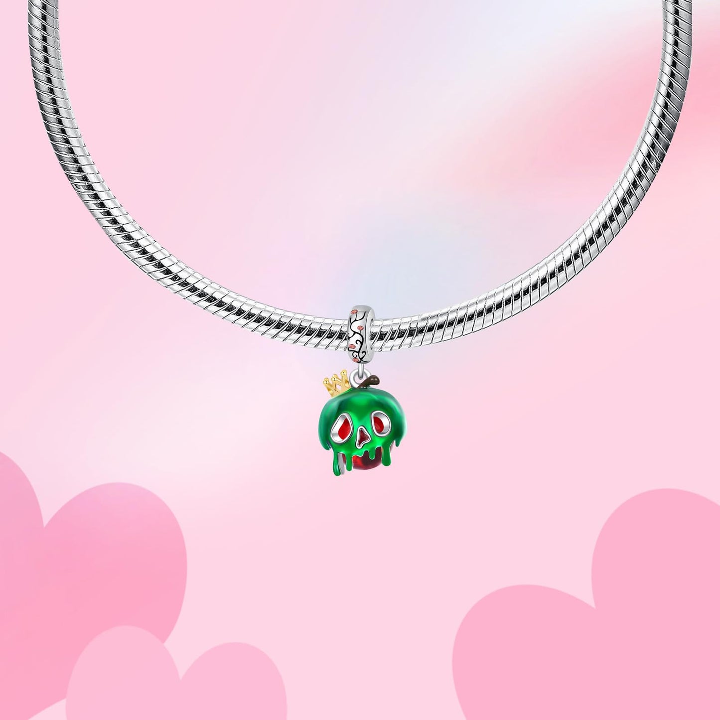 Alstade Crowned Drip Apple Charm 925 Sterling Silver Charms fits Bracelets and Necklace Pendant Bead Charms Jewelry Present for Women Family Friends