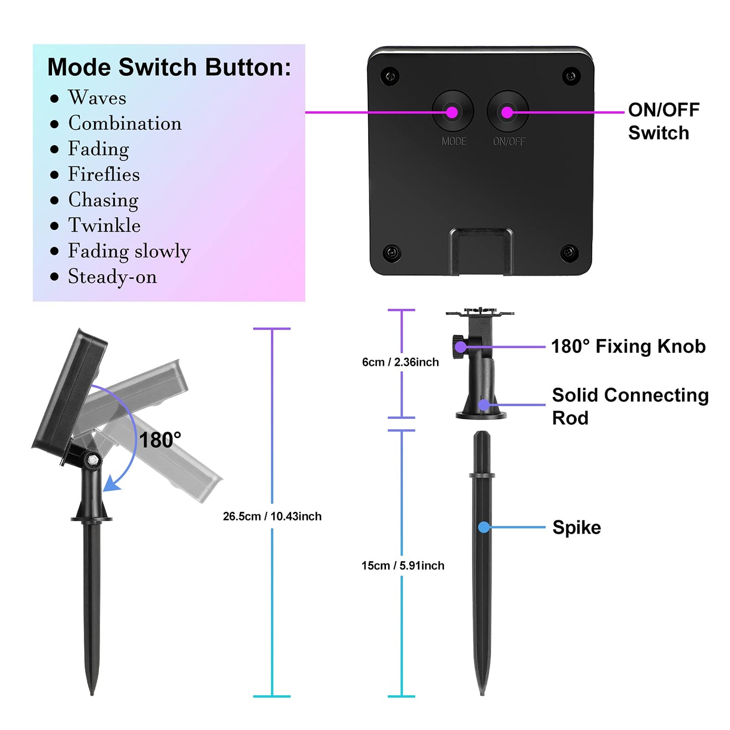 Extra-Long 288FT 800LED Solar Fairy String Lights, 4-Pack 72FT 200 LED Outdoor Twinkle Lights Waterproof, 8 Lighting Modes, Multicolor Silver Wire Lights for Deck Backyard Tree Garden Fence Pool Party