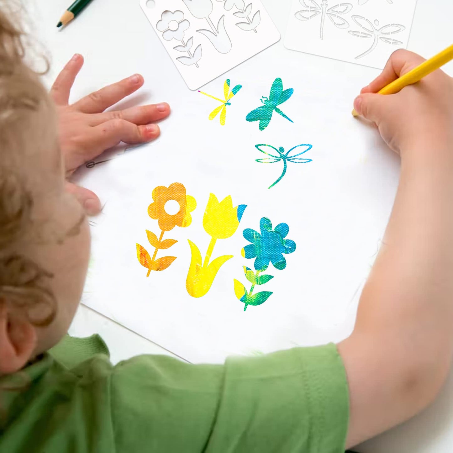 Small Stencils for Painting on Wood Reusable, 3 Inch Reusable Stencil for Craft Ornament Paint Template Stencils for Wall Card Rock Wood Signs Coasters Canvas Home Decor (Flower)