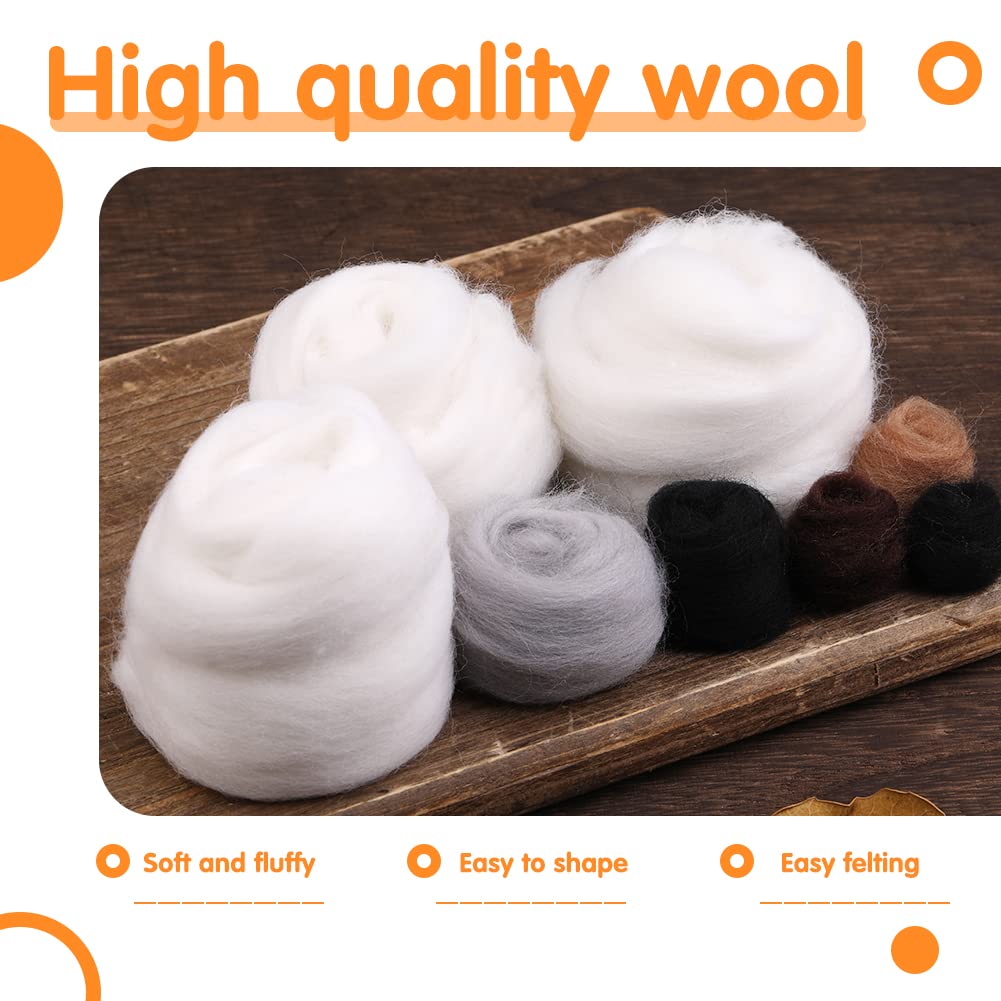 Needle Felting Kit,3 Pieces Making Wool Needle Felting Starter Kit with Instruction,Felting Foam Mat and DIY Needle Felting Supply for DIY Craft Animal Home Decoration