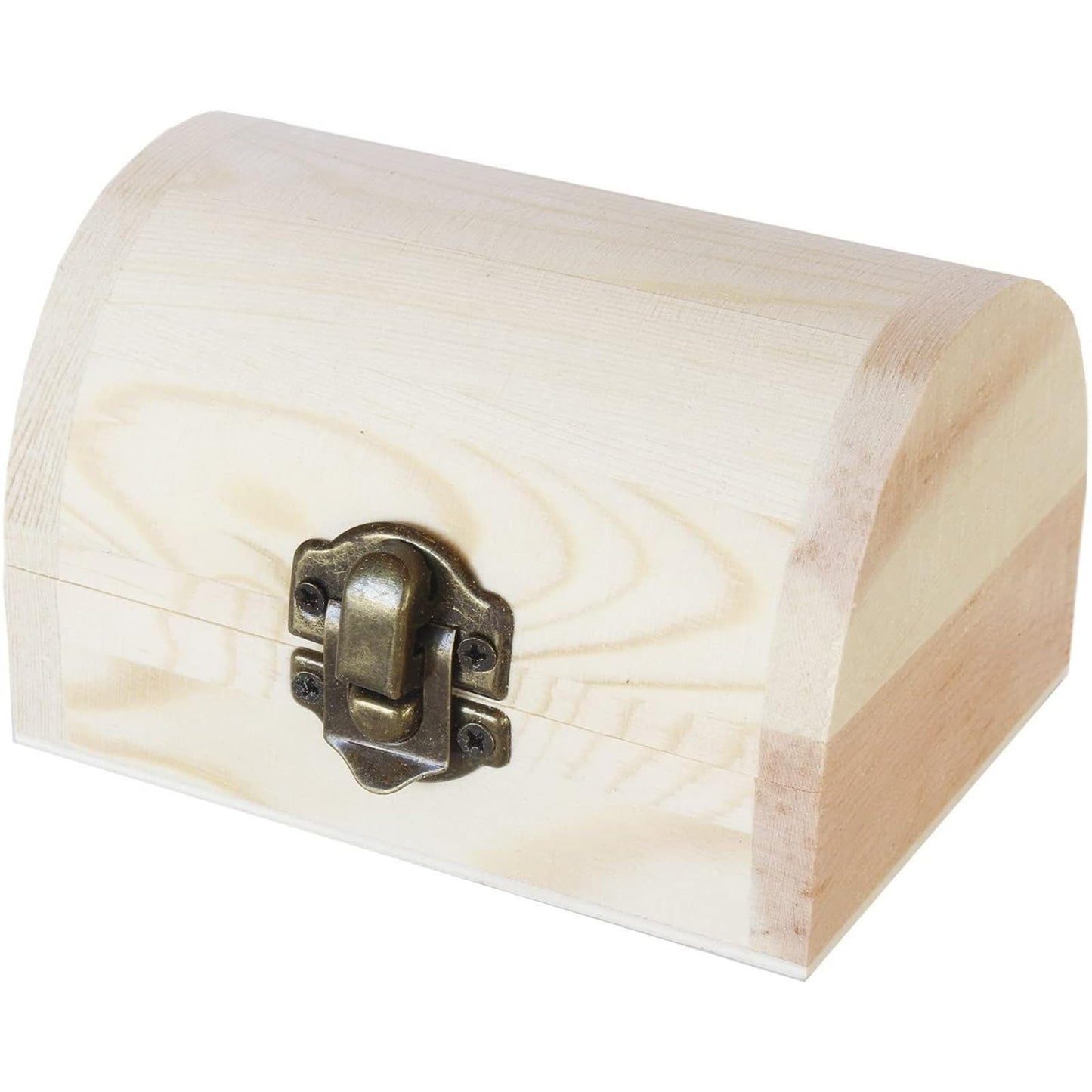 Juvale 6 Pack Small Wooden Boxes with Hinged Lid, Front Clasp - Unfinished Paintable Treasure Box for DIY Arts & Crafts, Halloween, Pirate Birthday Party (2.8 x 3.9 x 2.4 in)