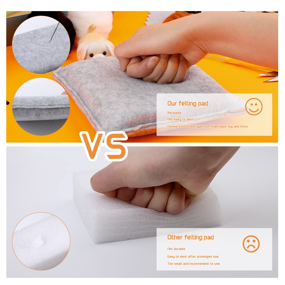 Needle Felt Starter Kit, Needle Felting Kit, Needle Felt Supplies, Wool Felt (Includes Keychain), Needle Felt Pads, Felt Needles, DIY Craft Animal Decor Scissors for Gifts, and Instructions