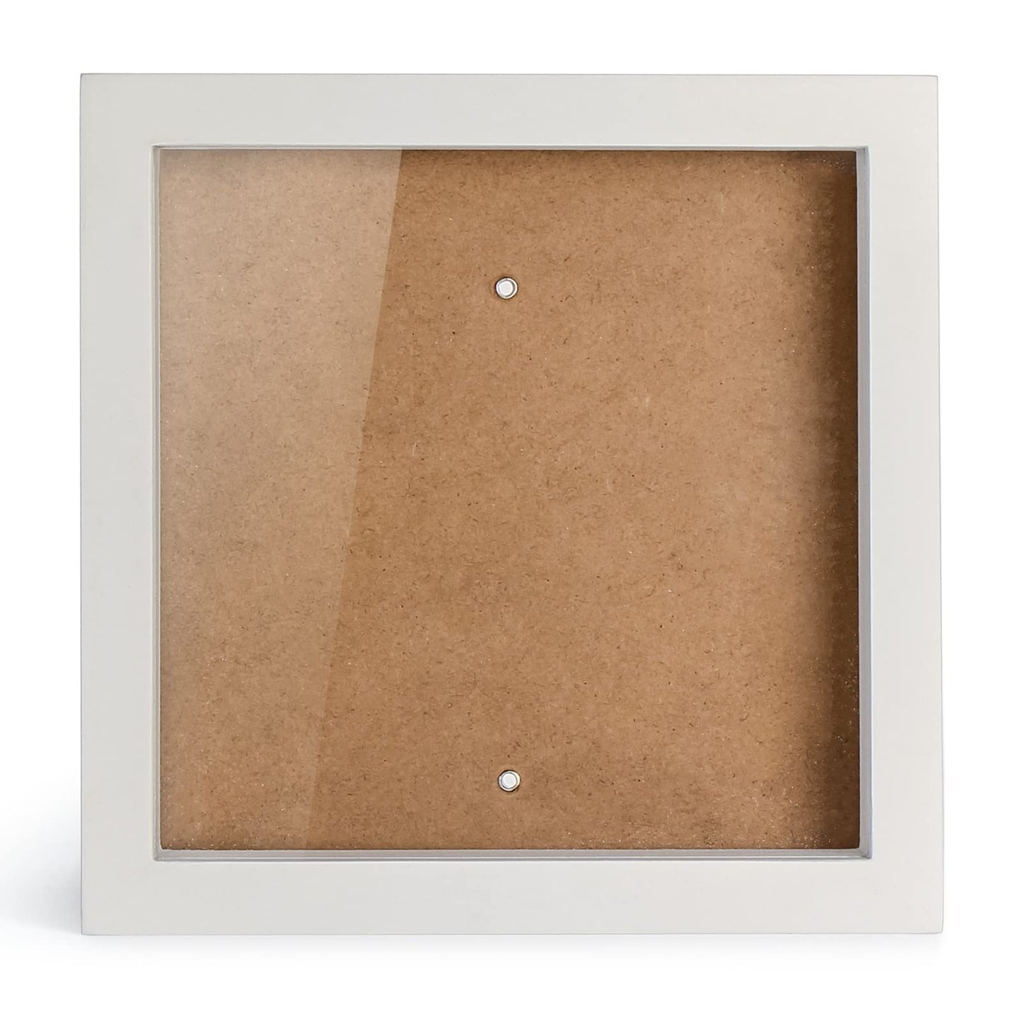 Small Shadow Box Frame 5 x 5 Shadowbox Display Case Wooden Picture Frame with Glass Wedding Memorabilia Medals Photos for Wall and Tabletop - White