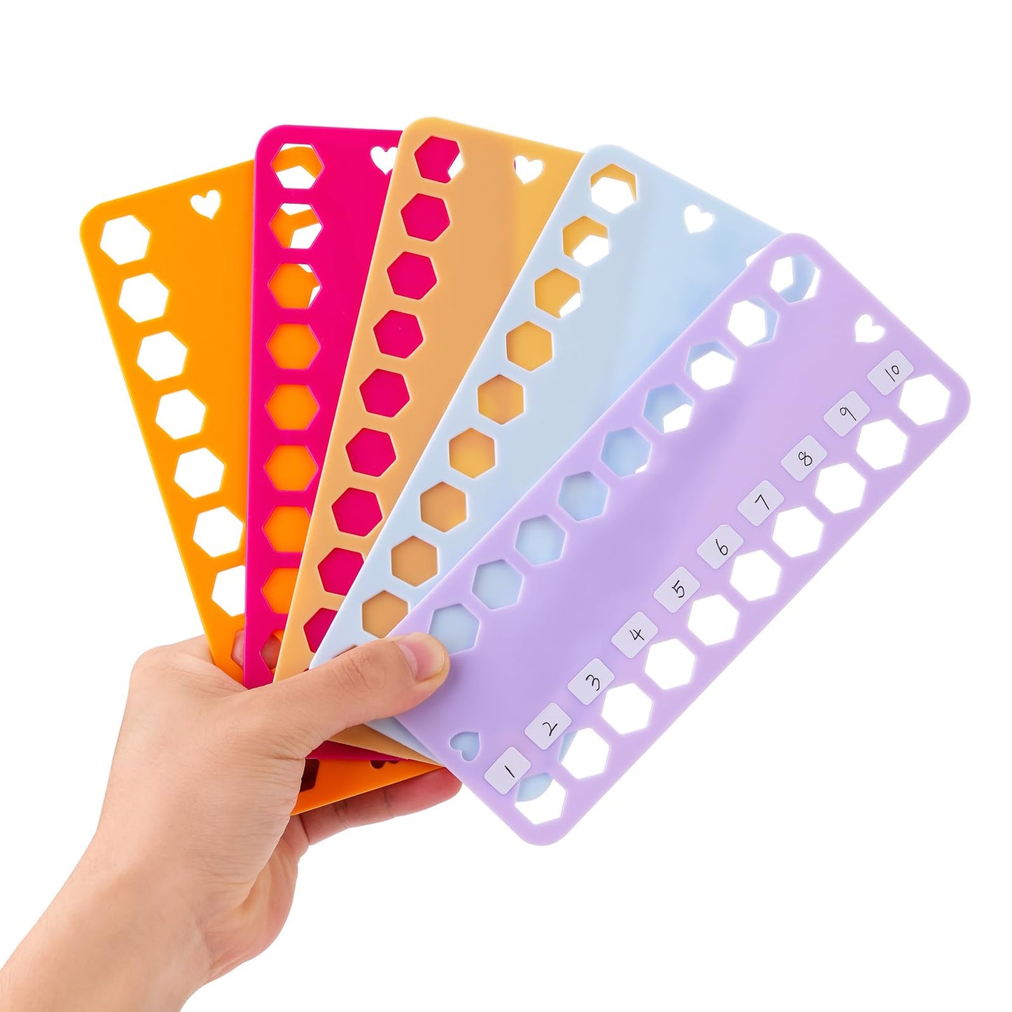 Embroidery Floss Organizer, 5 Color Plastic Floss Bobbin, Cross Stitch Thread Organizer and Storage, Floss Cards with 20 Holes and Label, Craft Diy Embroidery
