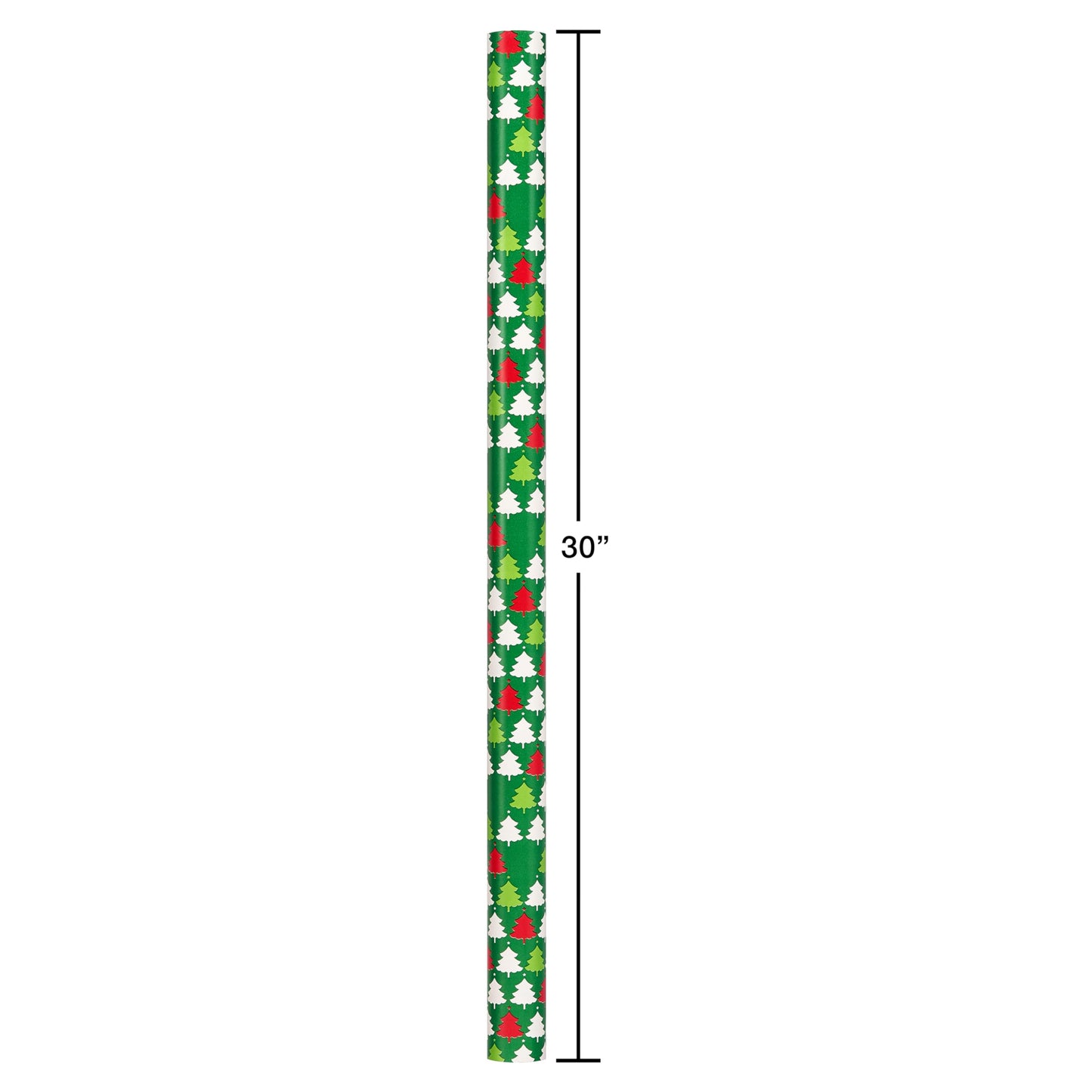 Reversible Christmas Wrapping Paper Rolls, Red and Green Holiday Gift Wrap (105 sq. ft., 4 Rolls-30 in. x 12 ft.) Polka Dots, Trees, Snowmen and Snowflakes