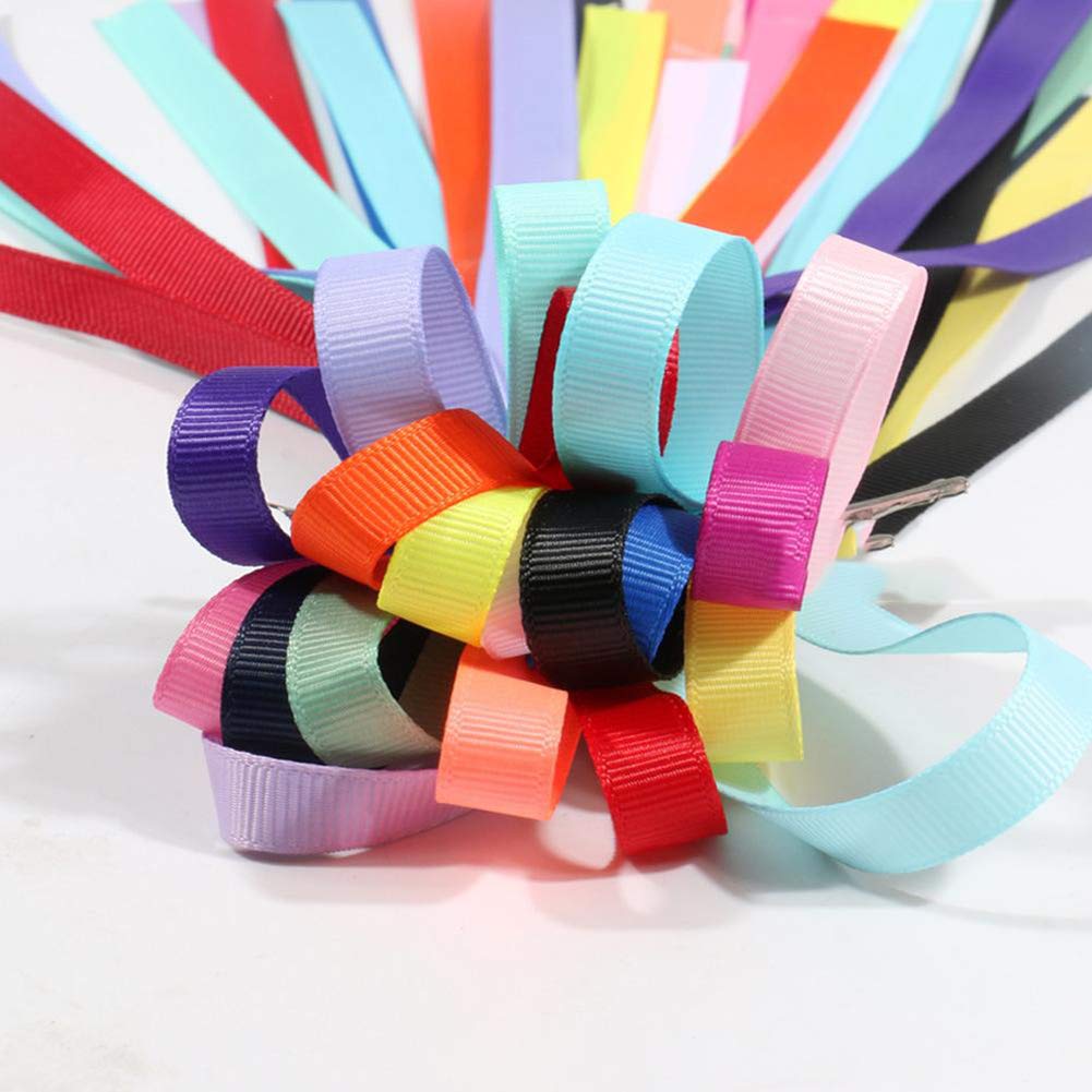100 Yards Solid Grosgrain Ribbon, 3/8" X 5 Yard/Roll, 20 Colors Rainbow Multicolor Fabric Ribbons Roll Perfect for Crafts Gifts Wrapping Flower Bouquet Hair Bows & Other Projects