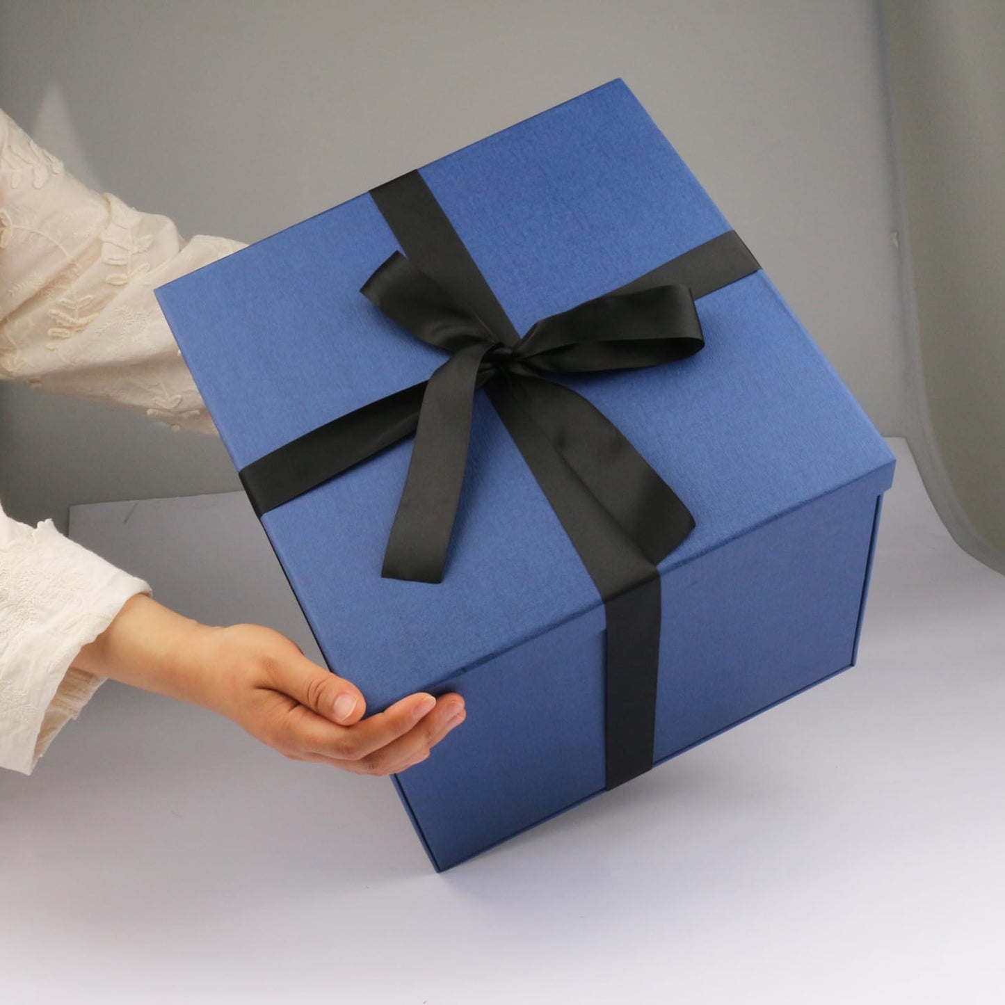 Large Gift Box 12x12x10 Inches,Blue Gift Boxes for Presents,Birthday Box,for Packaging,Valentine's Day,Mother's Day,Christmas,Anniversaries,Family or Business.