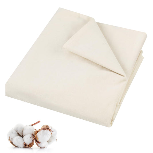 100% Cotton Muslin Fabric, 63 Inch X 2 Yards Unbleached Muslin Linen Fabric by The Yard, Medium Weight Draping Fabrics Suitable for Sewing Embroidery, Garments, Crafts Material-Natural