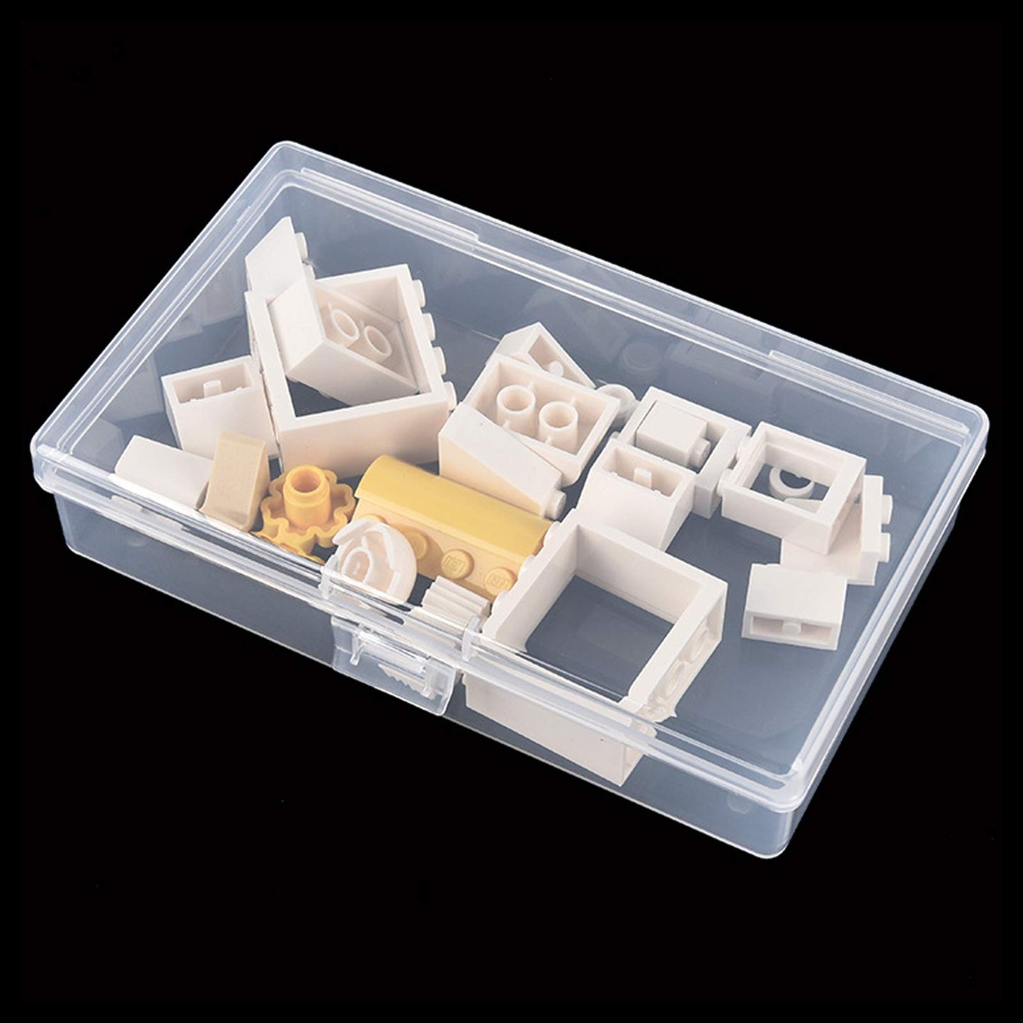 8 Pieces Rectangular Empty Mini Clear Plastic Organizer Storage Box Containers with Hinged Lids for Small Items and Other Craft Projects (135 x 80 x 30 mm)