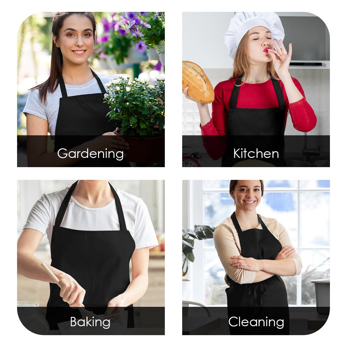 Black Apron for Women Black Aprons  Bulk Chef Apron for Men Grilling Aprons for Men