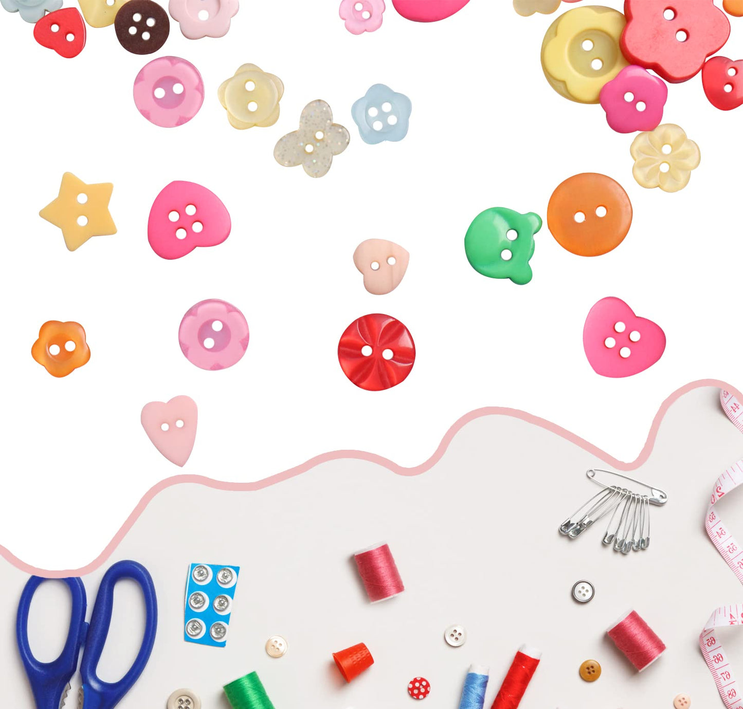 Tnstk Buttons Resin Buttons 2 and 4 Holes Assorted Buttons for Sewing Crafts DIY Projects Button Painting Craft Buttons (Multiform)