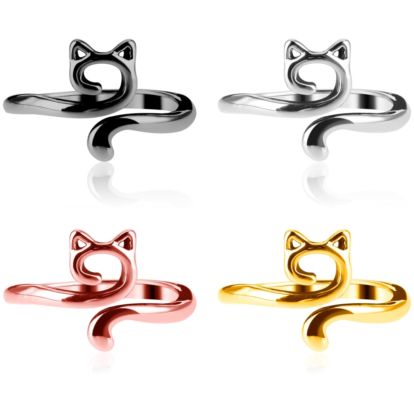 4pcs Knitting Crochet Loop Ring for Fingers Metal Open Yarn Guide Crochet Rings Adjustable Braided Faster Knitting Thimbles Holders Accessories for Crochet Mother Grandma Gifts (Multicolor)