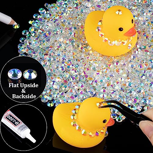 4000pcs 4mm Resin Rhinestones Bulk, Transparent AB Flatback Round Jelly Rhinestones Bedazzling Non Hotfix Crystal Gems Large Quantity Wholesale for DIY Crafts Clothes Tumblers Face Makeup Manicure