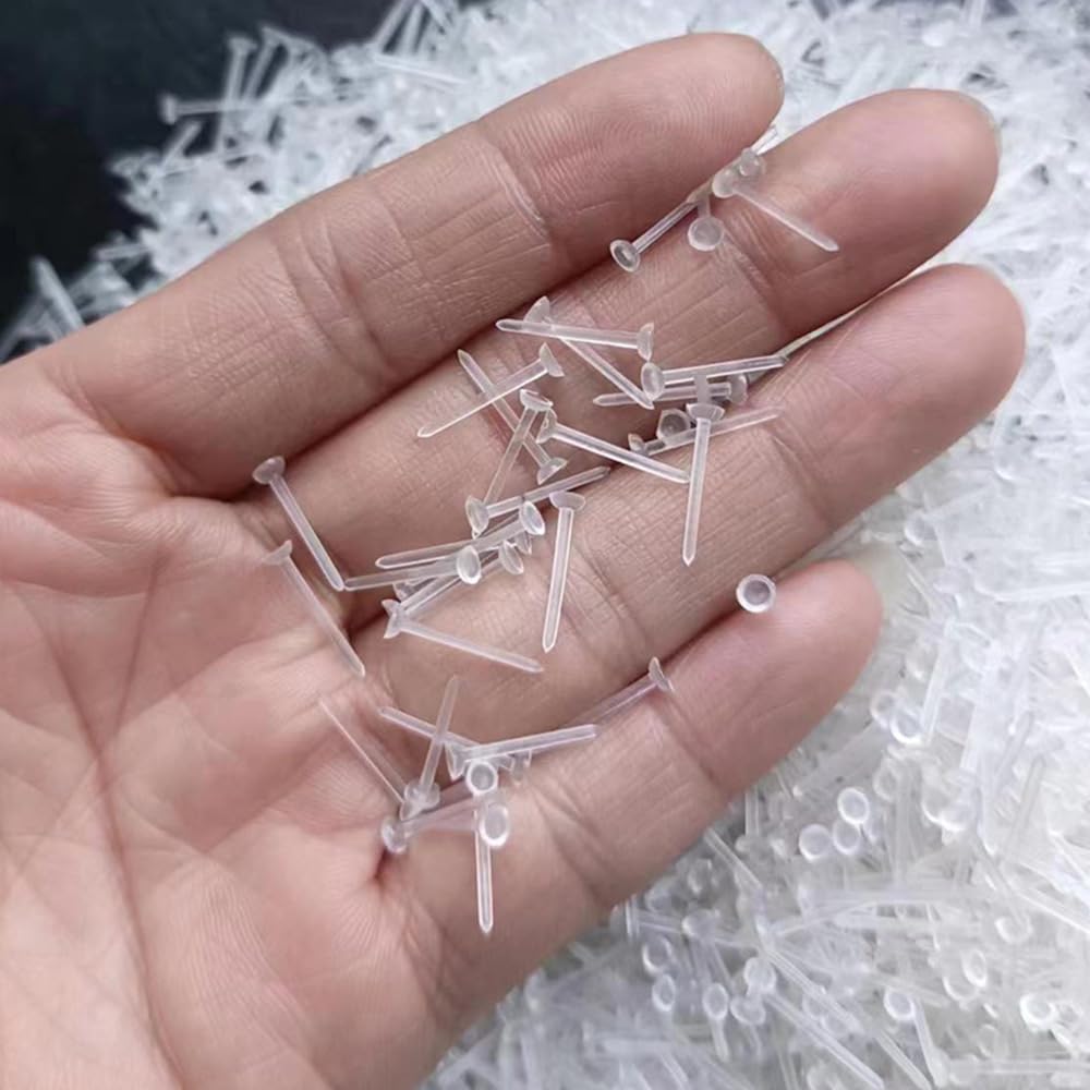 Formulen Plastic Earrings, 200 PCS Clear Earrings for Sports, Transparency Plastic Post Earring Studs for Sports, Flat Silicone Earring for DIY