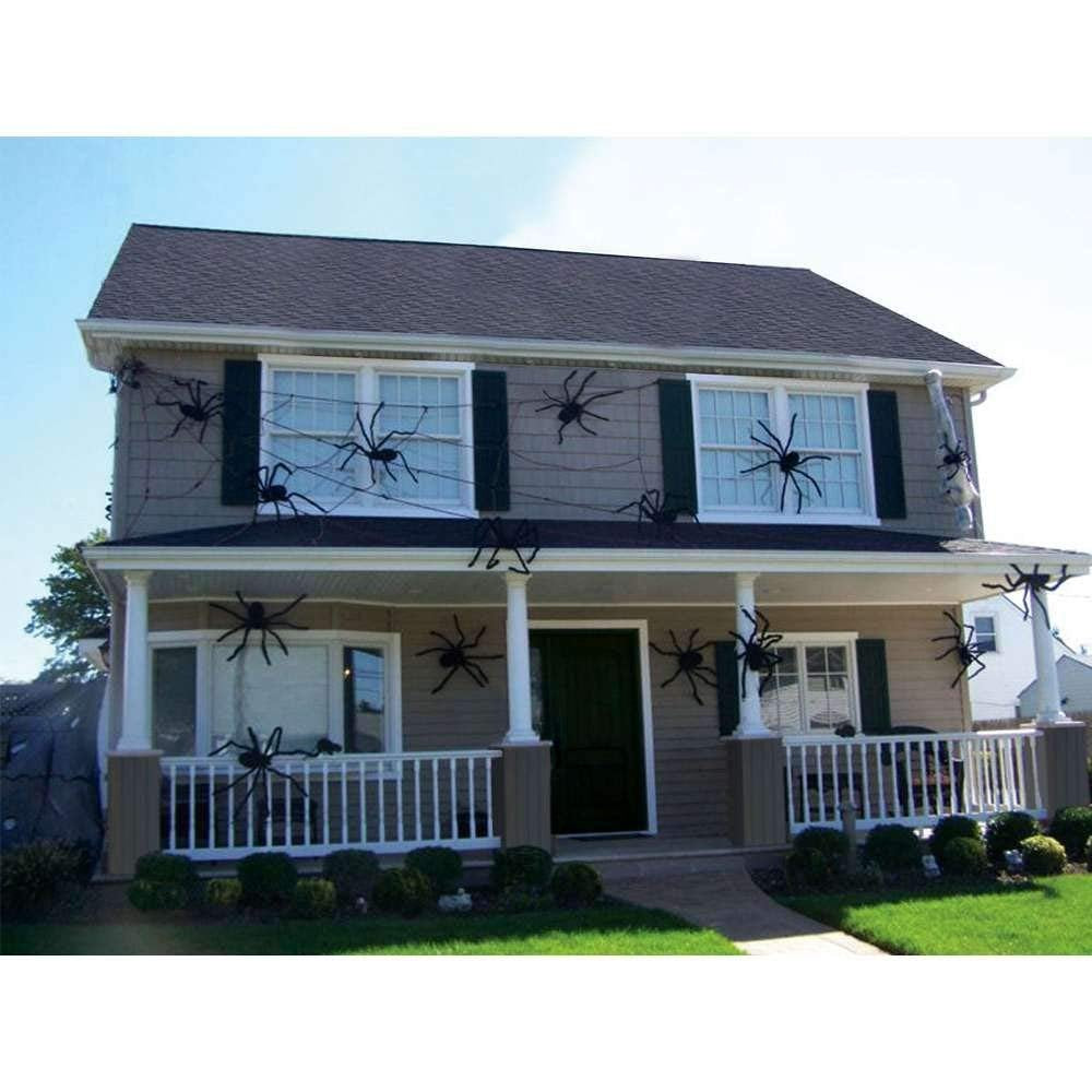 Halloween Giant Spider 4.9 Ft Black Soft Hairy Scary Spider for Halloween Outdoor Yard & Indoor Decoration
