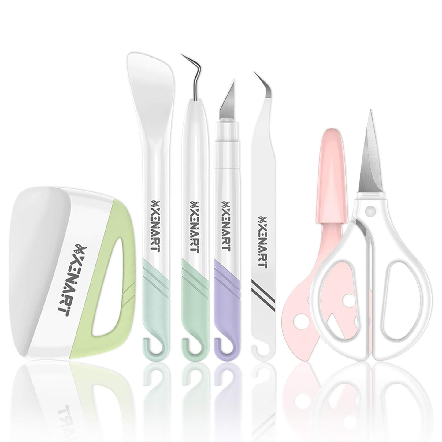 Xinart Weeding Tools Set for Vinyl Craft Knife/Weeder/Scraper/Spatula/Tweezers/Scissors Basic Weed Removal Tool Kit Weeding Cardstock