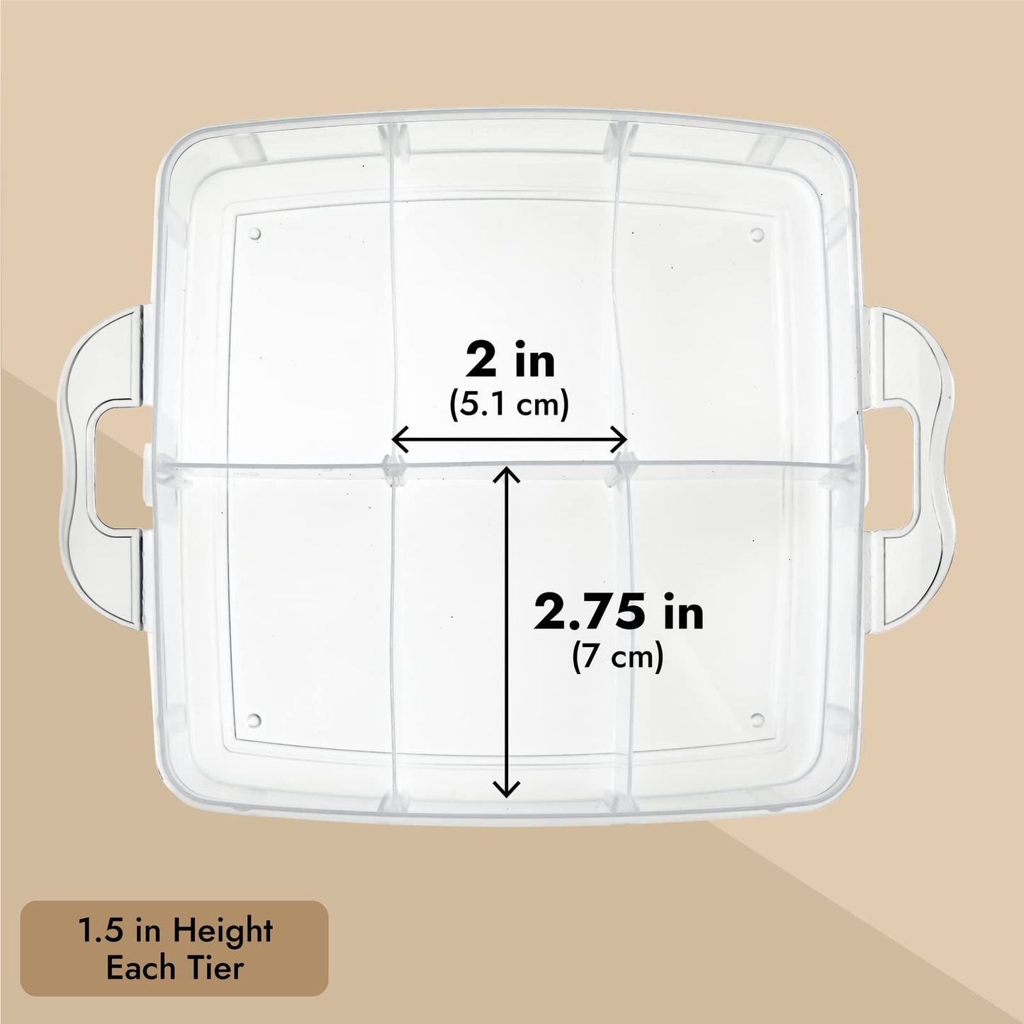Juvale 3 Tier Stackable Storage Containers with Adjustable Compartments for Beads, Sewing Accessories, Arts and Crafts Supplies (6 x 6 x 5 In)