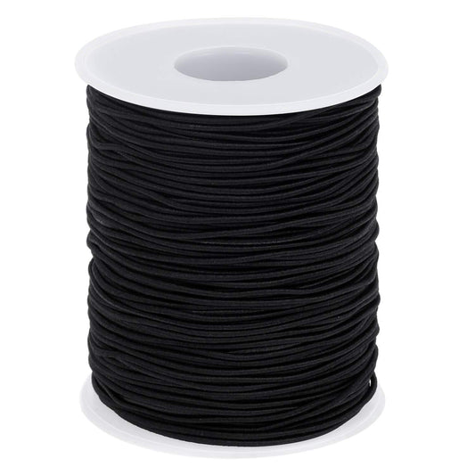 Elastic String for Bracelets, Selizo Elastic Cord for Jewelry, Stretchy String for Necklace Making, Beading and Sewing (1.2 MM, 109 Yards, Black)