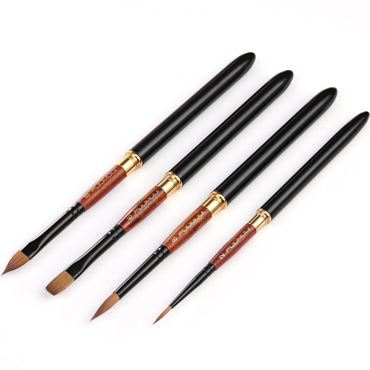 Sable Travel Watercolor Brushes, Fuumuui 4pcs Elegant Kolinsky Sable Travel Brushes Travel Watercolor Kit with Leather Pouch Perfect for Watercolor Gouache Ink Painting
