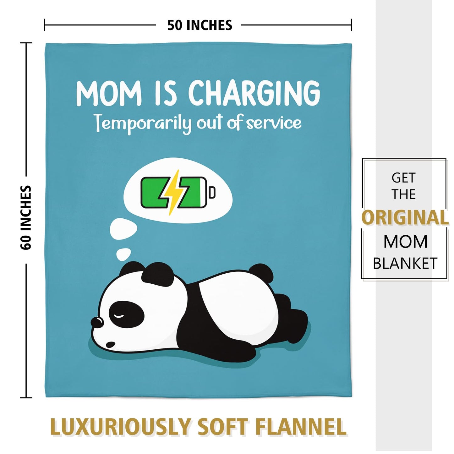 Craftique Funny Gifts for Mom Birthday Mother’s Day - Mom's Charging Blanket- New Mom Gifts for Women, Super Soft Blanket Throw for Napping Travel, 60”×50”
