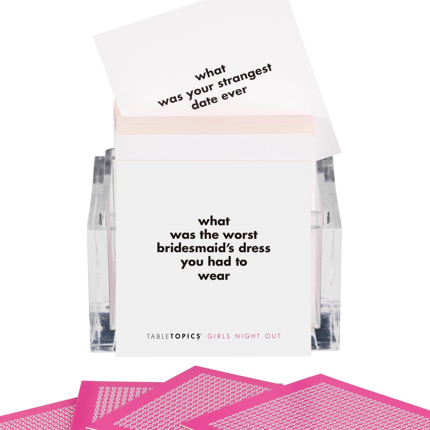 TableTopics Girls Night Out Question Card Game - 135 Spicy Conversation Starter Cards, Girls Night Game for Adult Friends, Bachelorette Parties