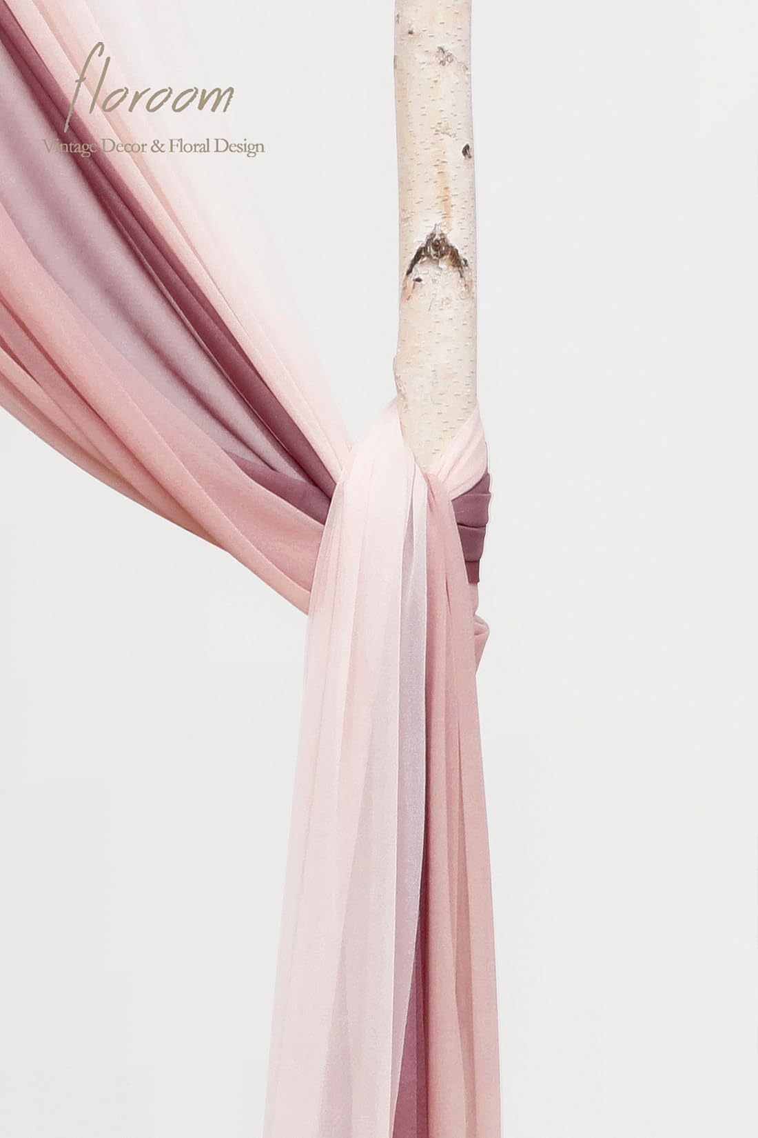 Wedding Arch Draping Fabric 3 Panels 20Ft Chiffon Fabric Drapes Arbor Drapery Wedding Ceremony Reception Swag Decorations (Mauve +Dusty Rose +Blush)