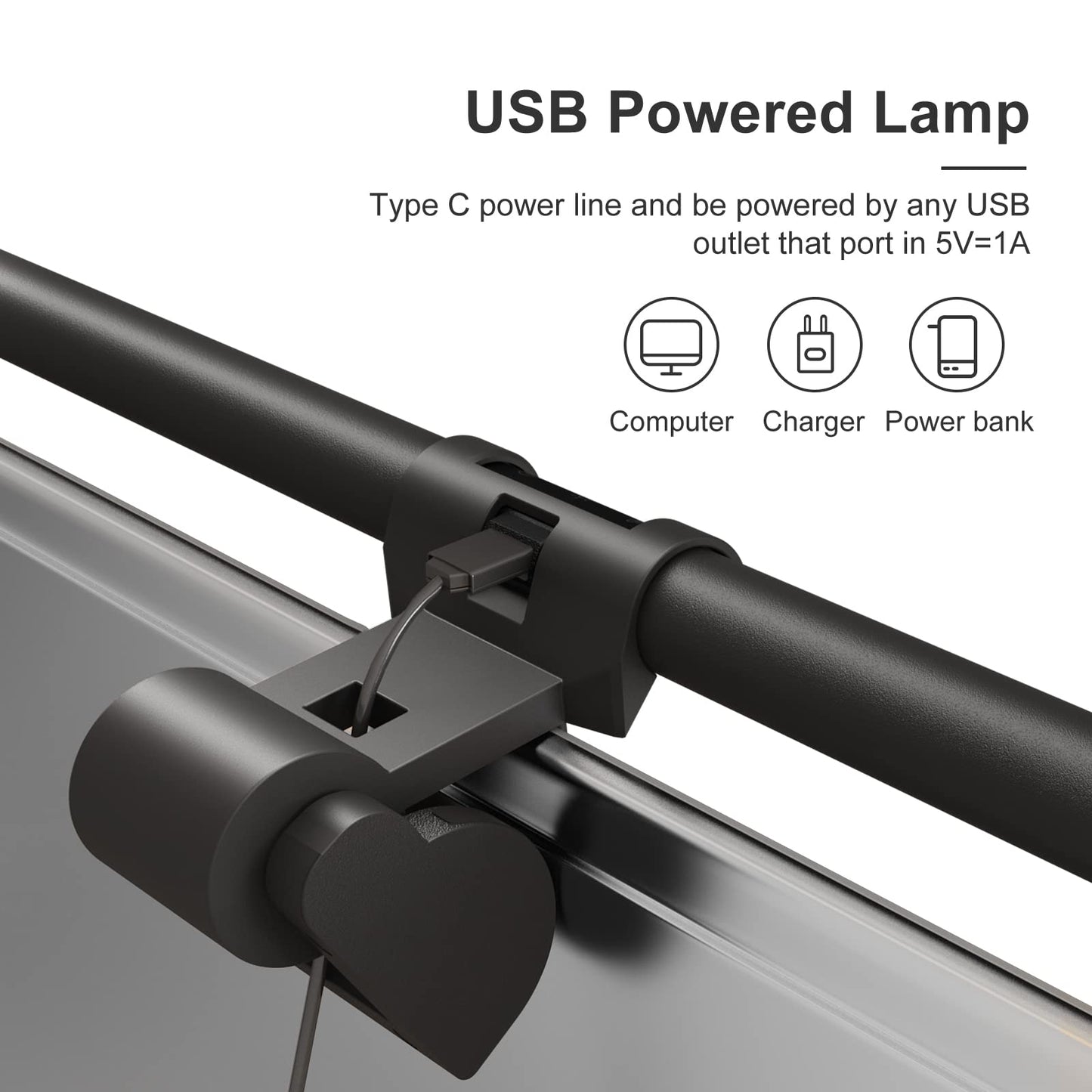 Colorpanda Monitor Light Bar 16.14‘’, Eye-Care USB Reading LED Task Lamp with Touch Control, No Screen Glare Dimmable Desk Lamp Computer Monitor Light Bar for Screen Home Office