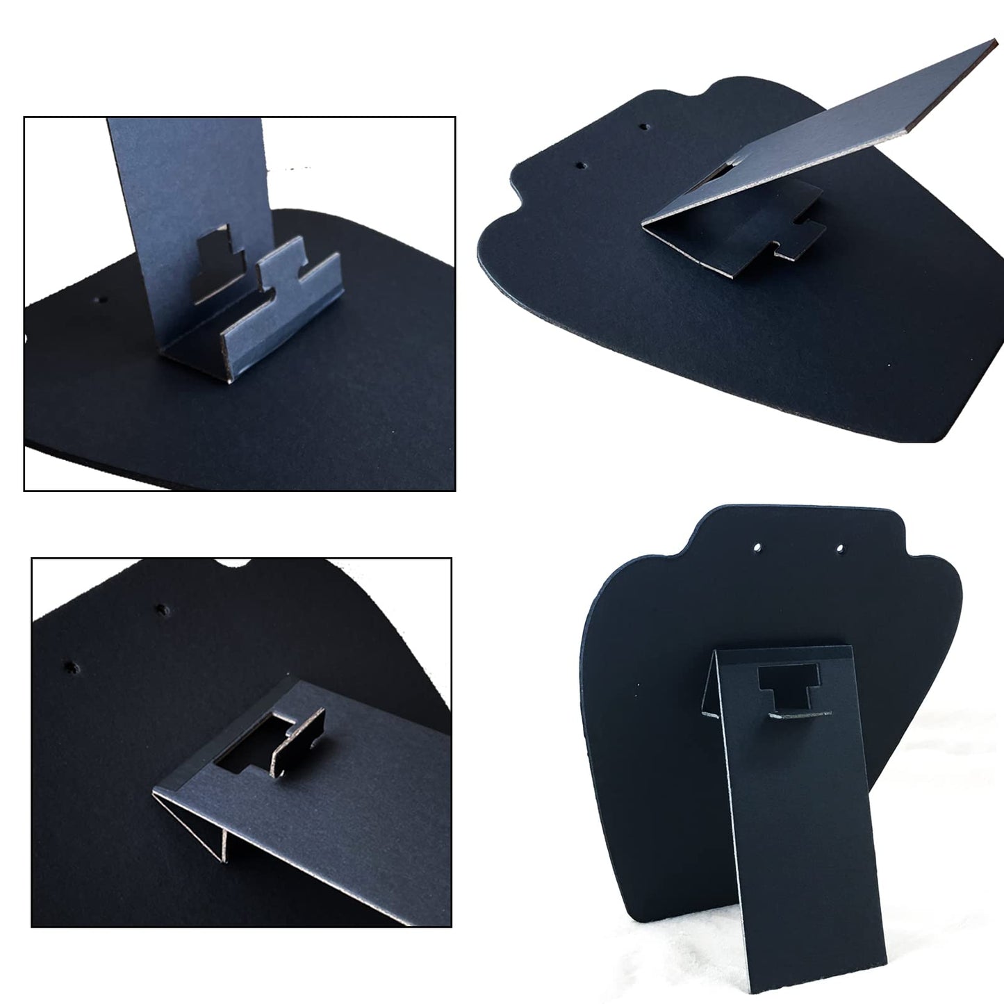 7TH VELVET 12 PCS Black Velvet Necklace Display,Jewelry Display for Selling and Shows,Necklace Easel Stand,Collapsible Jewelry Bust Display Stand