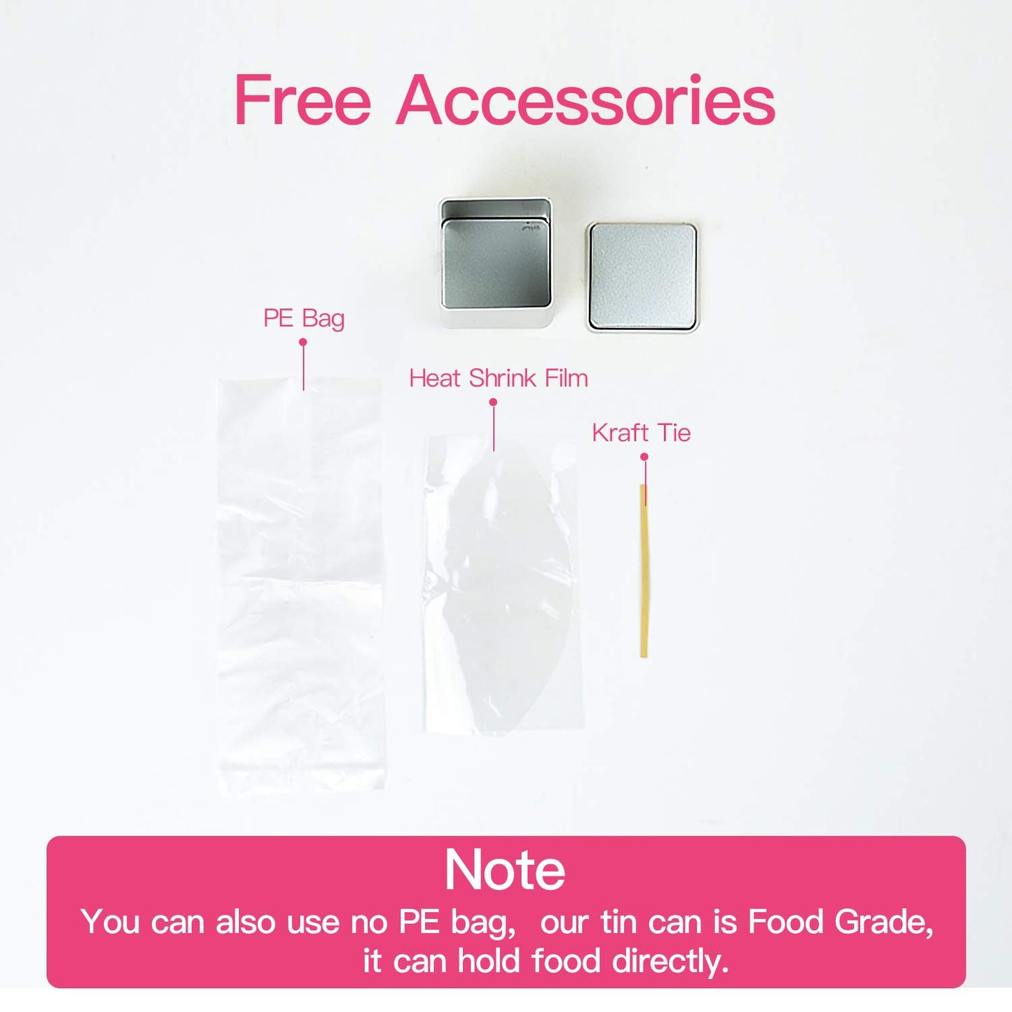 Tianhui Square Tin Can Empty Cube Steel Box Storage Container kit 65mm Series for Treats, Gifts, Favors, Loose Tea, Coffee and Crafts, Rose Gold, 3S