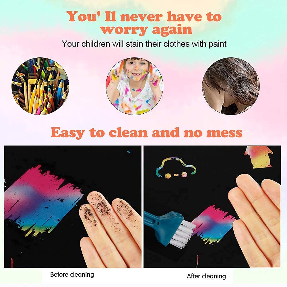 60 Pcs Rainbow Scratch Art Paper for Kids, Magic Scratch Paper Set Art and Craft Kit, Black Scratch Sheets for Party Game Activities Birthday Gifts Toys Girls Boys 3 4 5 6 7 8 9 10 Years Old