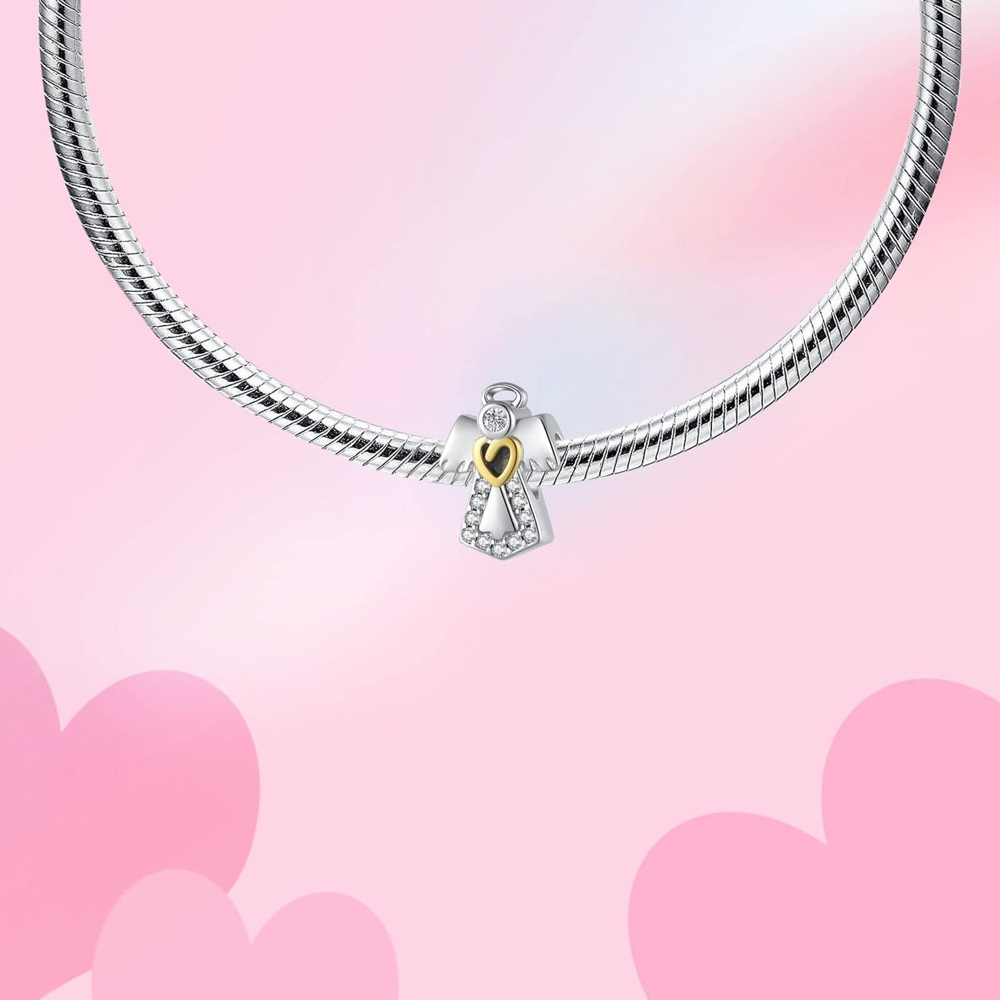 Alstade Guardian Angel Charm 925 Sterling Silver Charms fits Bracelets and Necklace Pendant Bead Charms Jewelry Present for Women Family Friends