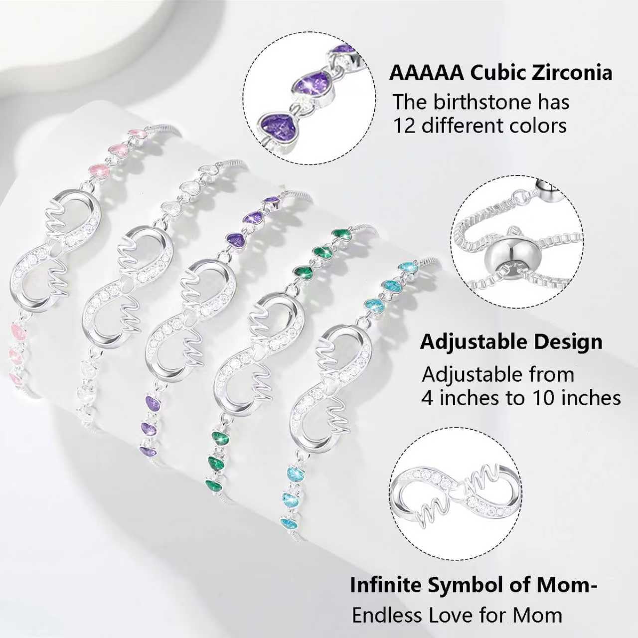 Esirly Mothers Day Gifts - Gifts for Mom Silver Bracelets for Mothers day Birthday Thanksgiving Gifts from Son Daughters