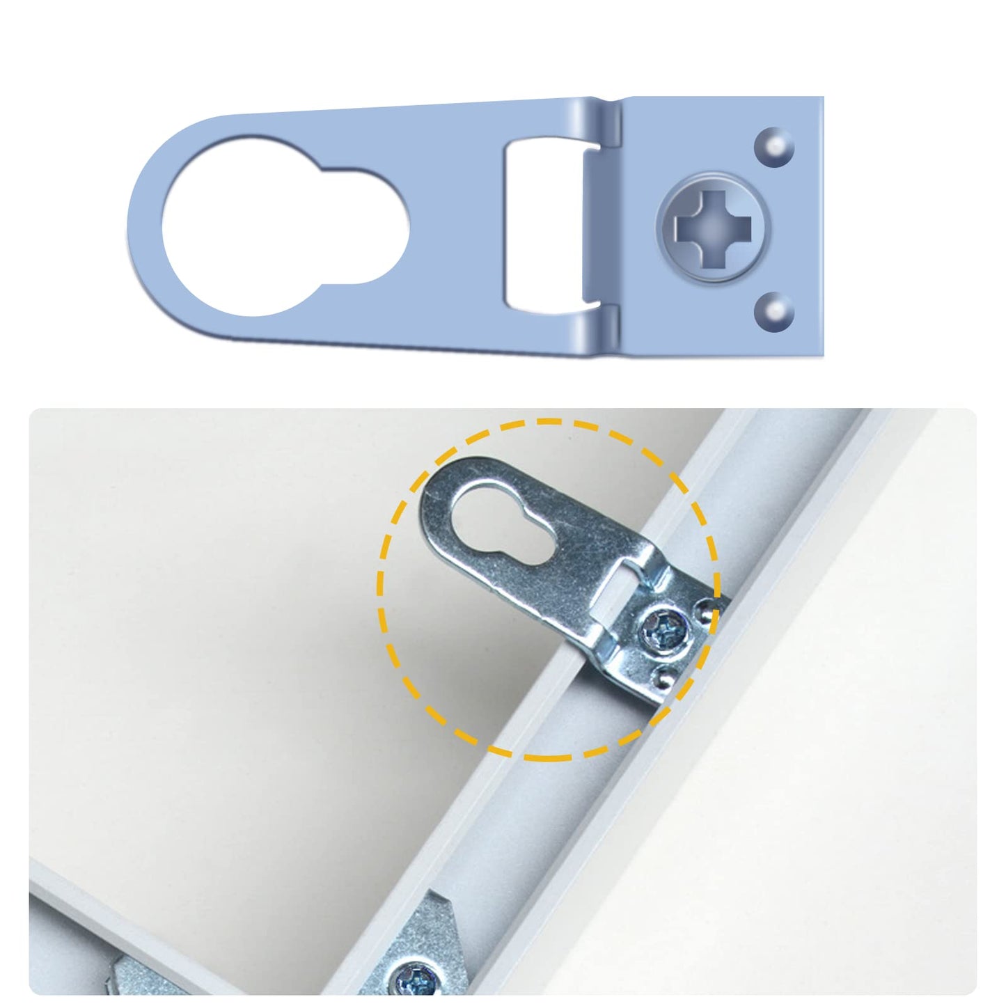 30 Sets of Metal Frame D-Ring Picture Hangers with Screws and Screwdrivers - for Open-Type Frame Channels Will Not Damage Photo Frames