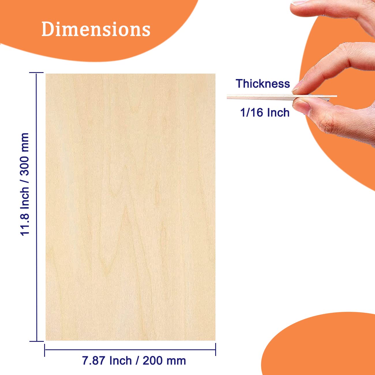 LINSHRY Basswood Sheets 1/16, 5 Pcs 12x8 Inch Thin Plywood Wood Sheets for Architecture Model, Engraving, Creative Painting or School DIY Projects